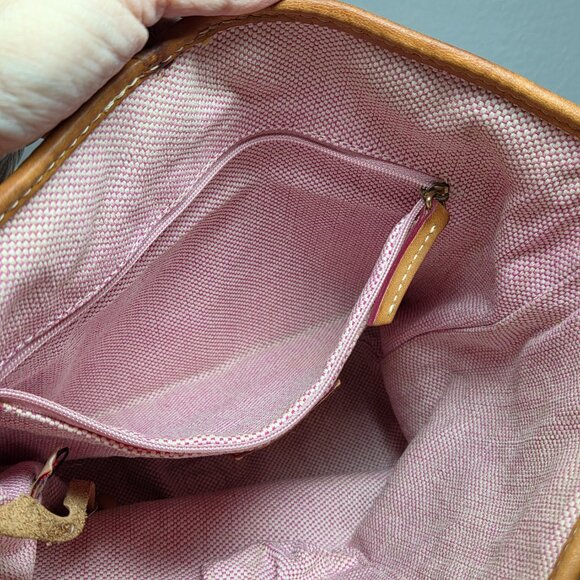 Vintage Dooney & Bourke Monogram Canvas Bucket Bag w/ Leather Trim - Picture 8 of 12